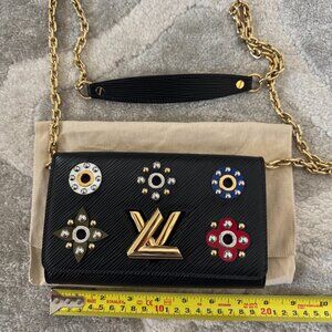 Louis Vuitton Epi portofeuille twist chain M62463 Black